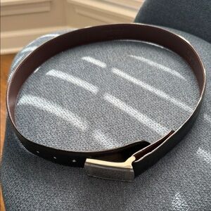 Luxurious Blk leather Belt by W•Kleinberg for Neiman Marcus. Plaque buckle! 34